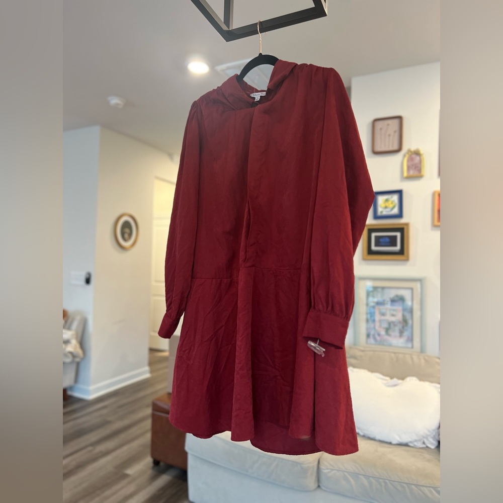 Ophelia Roe burgundy drop waist dress